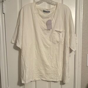 Elegant White Short Sleeve ladies Tee